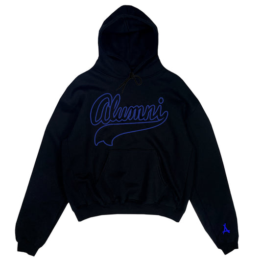 Script Outline Hoodie (Black & Blue)