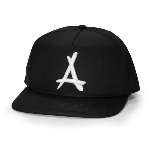 CLASSIC "A" SNAPBACK (BLACK + FLAT)