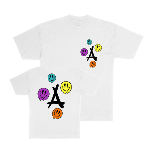 SMILEY COLOR DRIP TEE (WHITE)